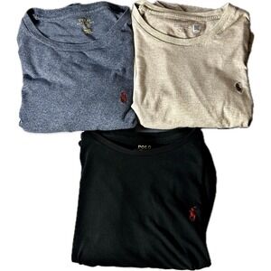 Polo Ralph Lauren Men's Size L  Lot of 3 Classic Long Sleeve Tee Shirts